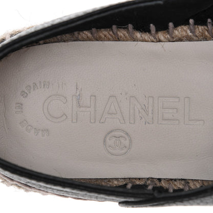 Chanel Grained Calfskin CC Espadrilles 36 Black 7 of 8
