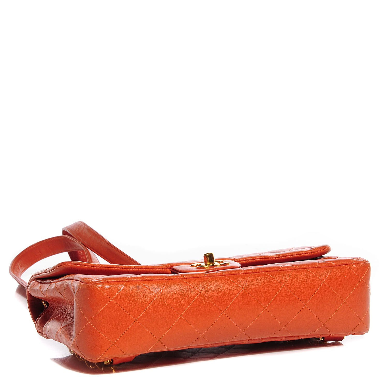 Chanel Lambskin Quilted Backpack Orange 4 of 10