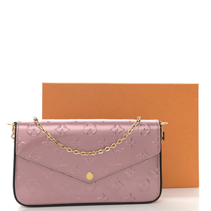 Louis Vuitton Vernis Pochette Felicie Chain Wallet Metallic Pale Pink 12 of 12
