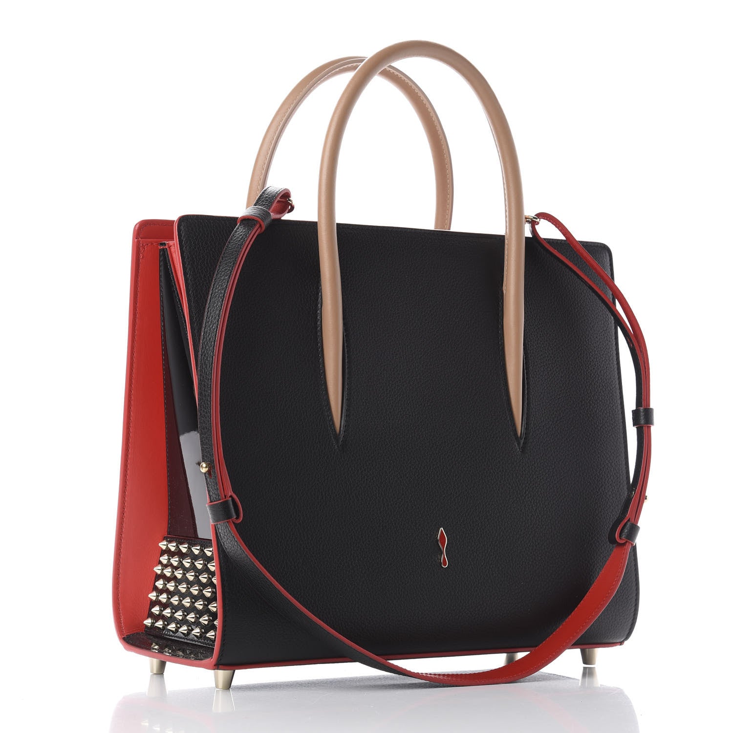 Christian Louboutin Calfskin Spikes Loubinthesky Medium Paloma Black Multimetal 2 of 9