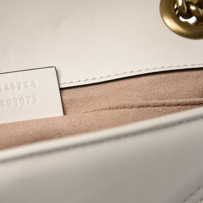 Gucci Calfskin Matelasse Mini GG Marmont Shoulder Bag White 8 of 11