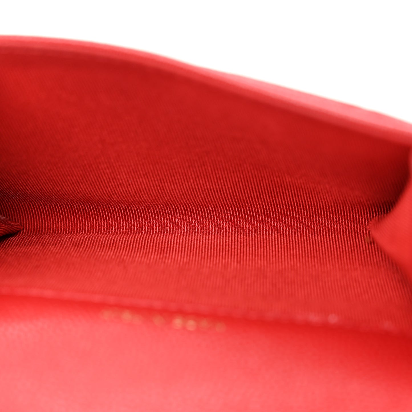 Caviar Quilted Flap Card Holder Wallet Red