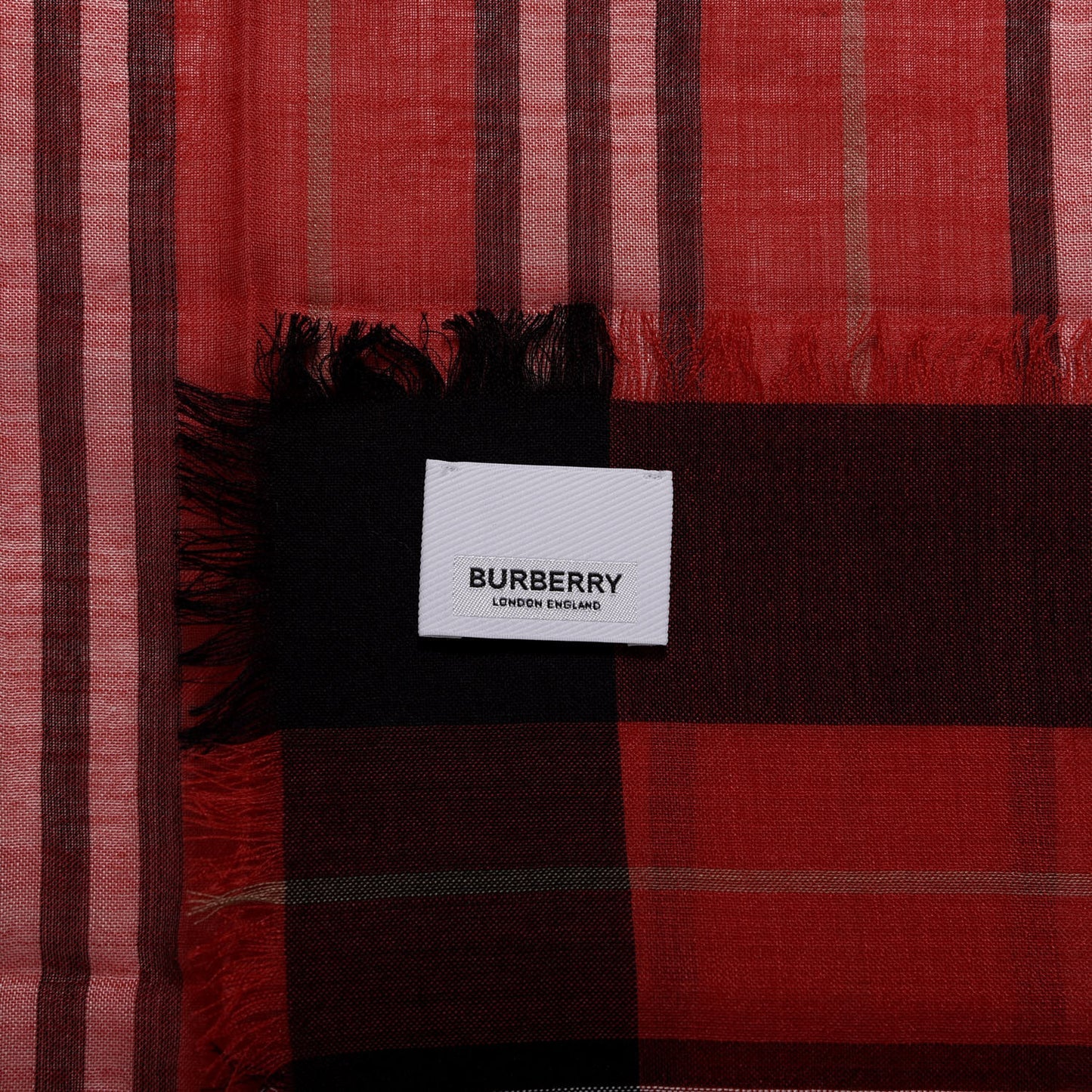 Wool Silk Gauze TB Monogram Stripe Heritage Square Scarf Bright Red