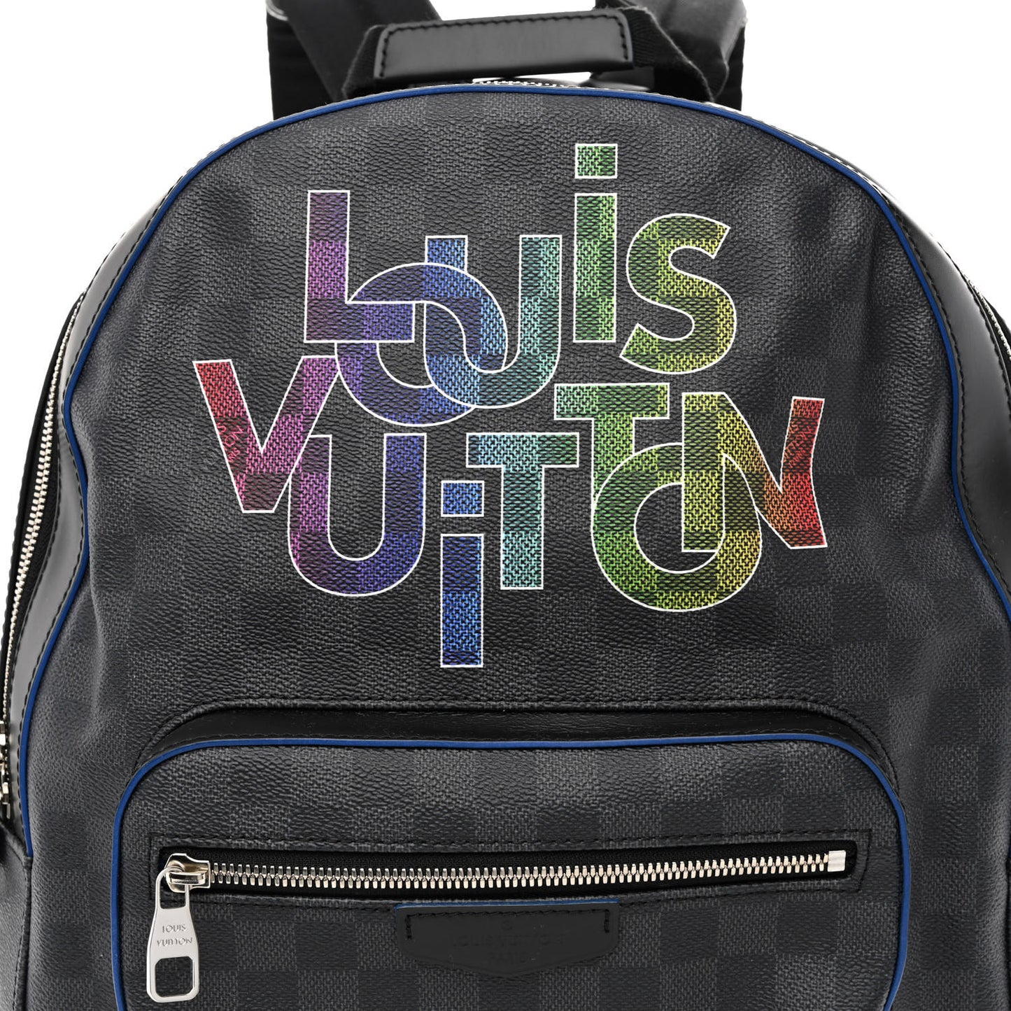 Damier Graphite Logo Josh Backpack Blue Multicolor