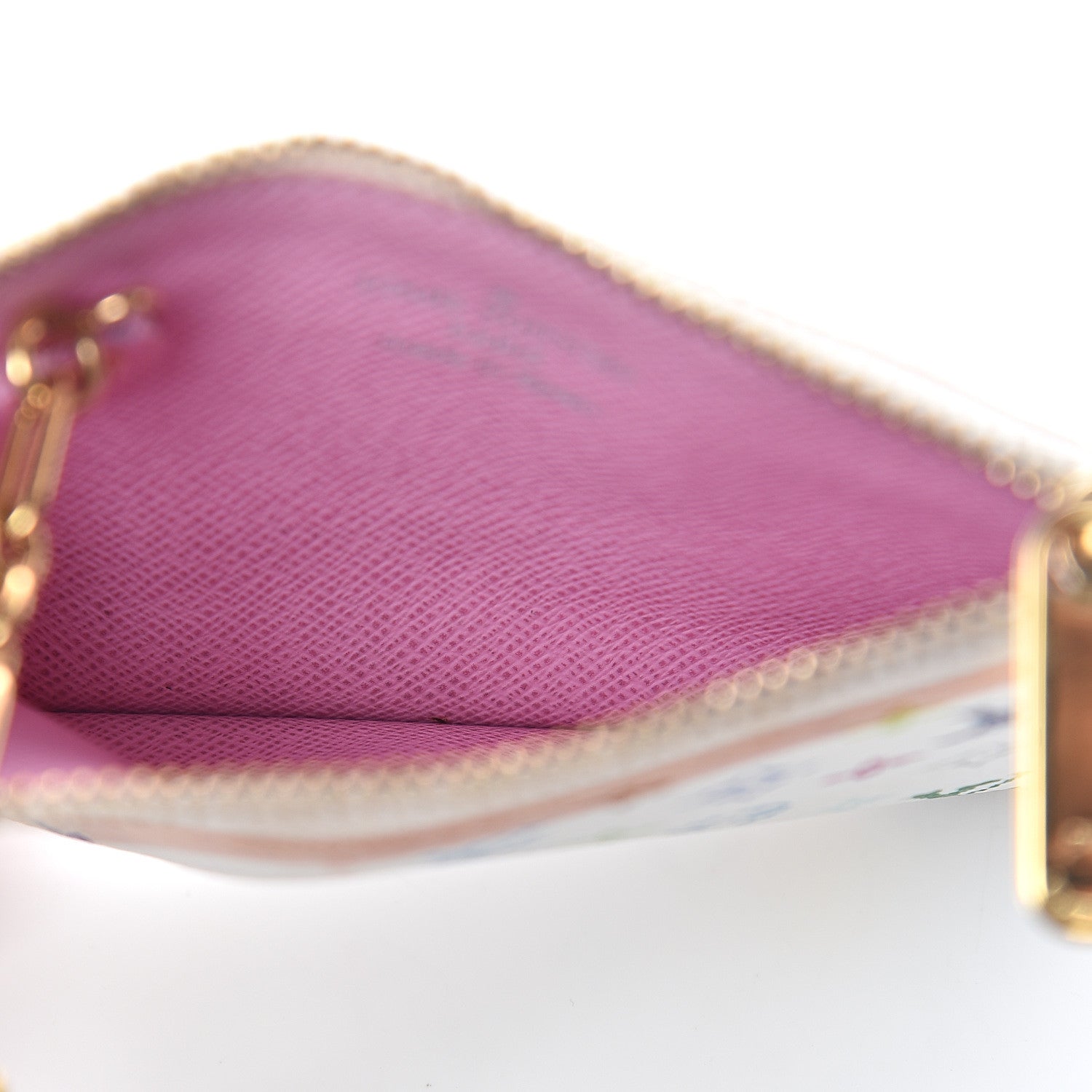 Louis Vuitton Monogram Multicolor Key Pouch White Litchi 4 of 5