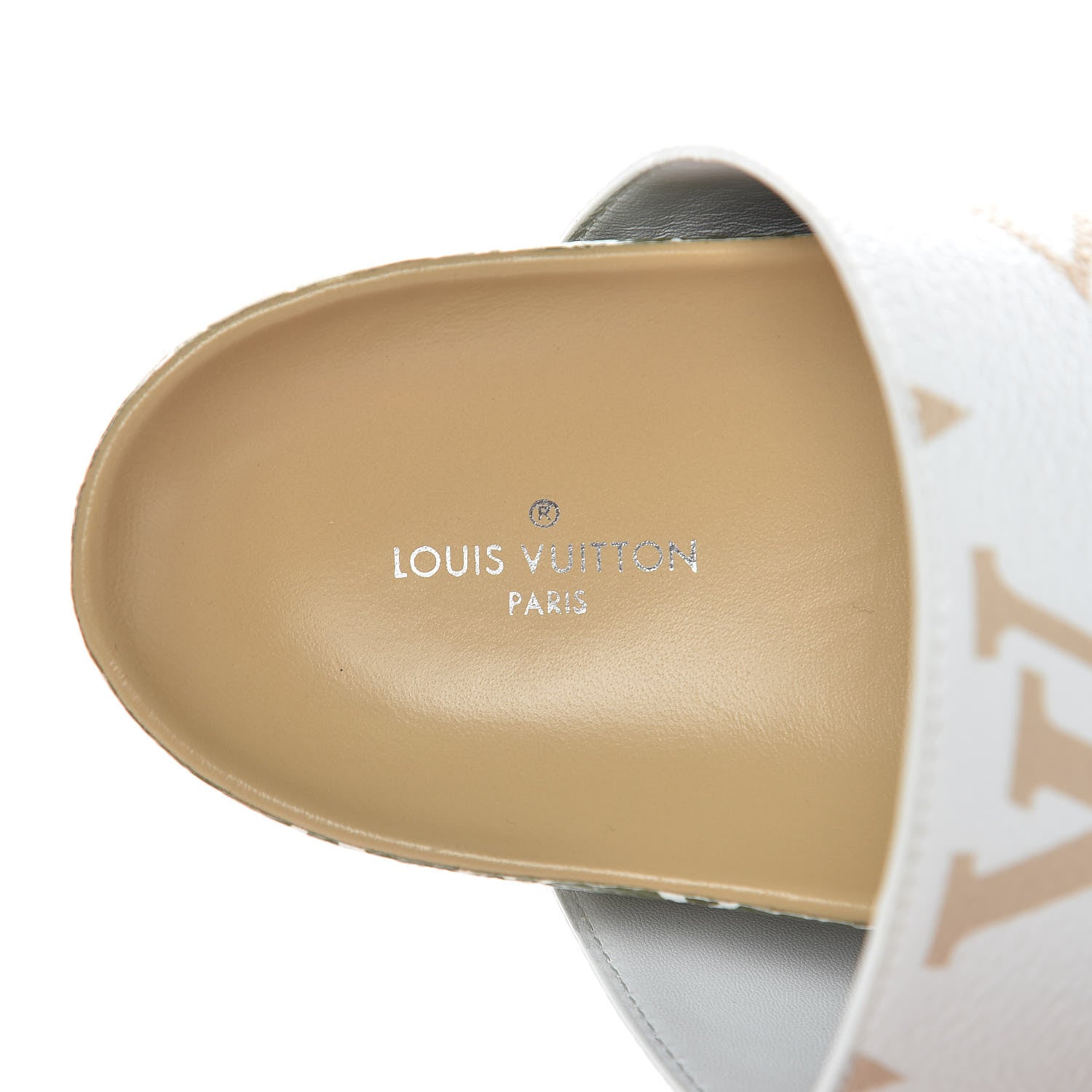 Louis Vuitton Monogram Giant Bom Dia Flat Mule Sandals 37 White Moka 6 of 12