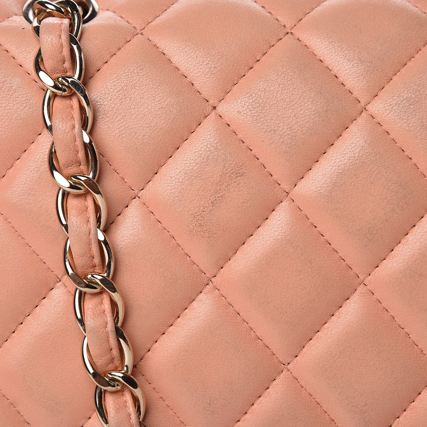 Lambskin Quilted Jumbo Double Flap Light Orange