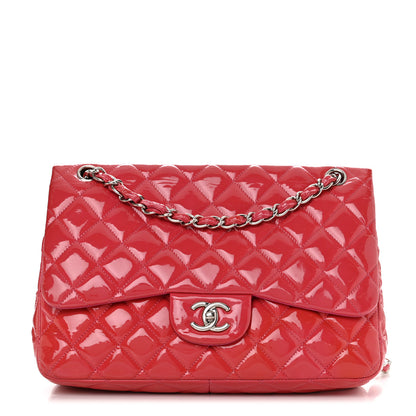 Chanel Patent Quilted Jumbo Double Flap Pink 1 of 13