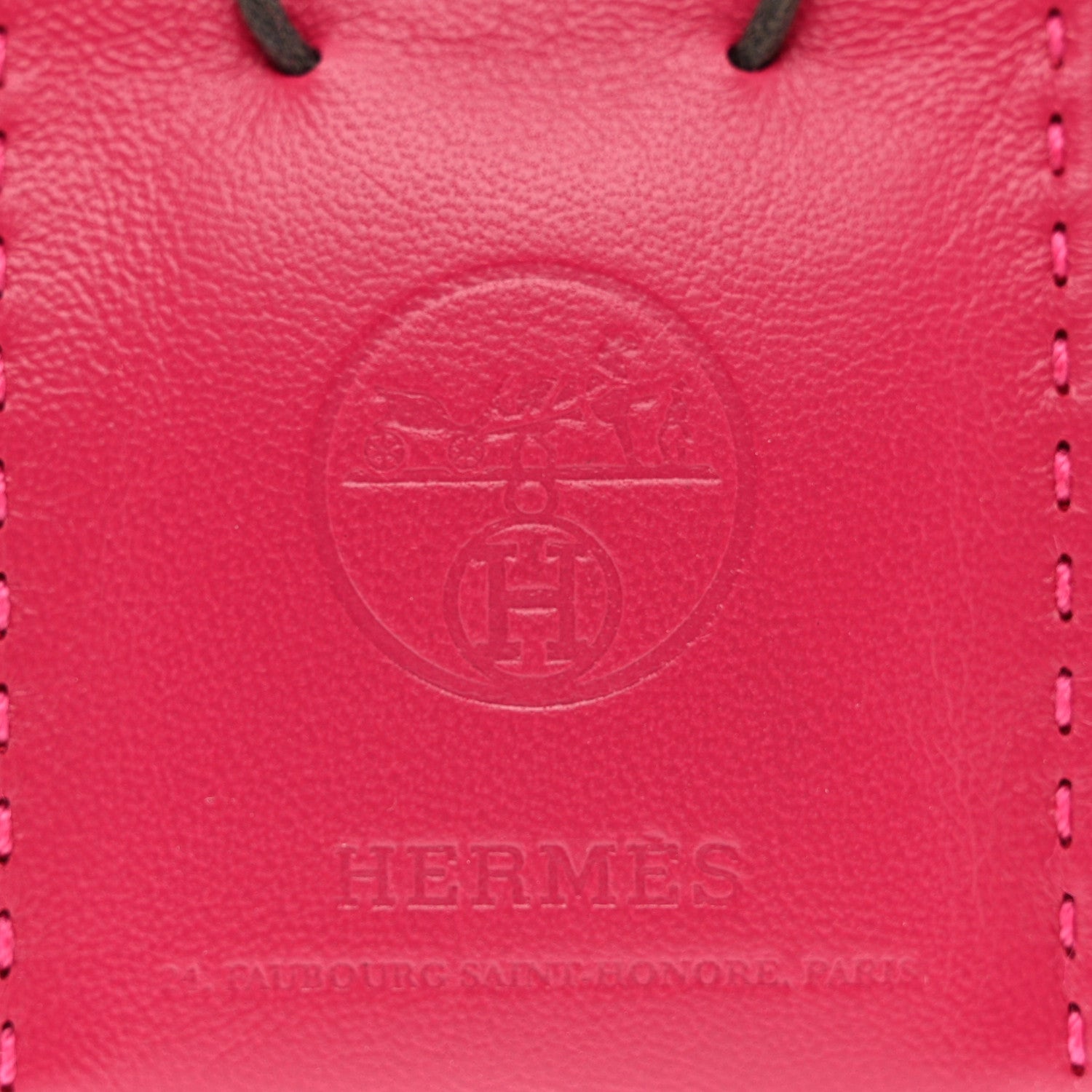 Hermes Milo Lambskin Swift Shopping Bag Charm Rose Mexico 3 of 3