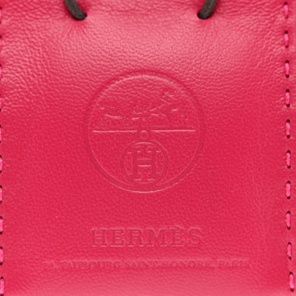 Hermes Milo Lambskin Swift Shopping Bag Charm Rose Mexico 3 of 3
