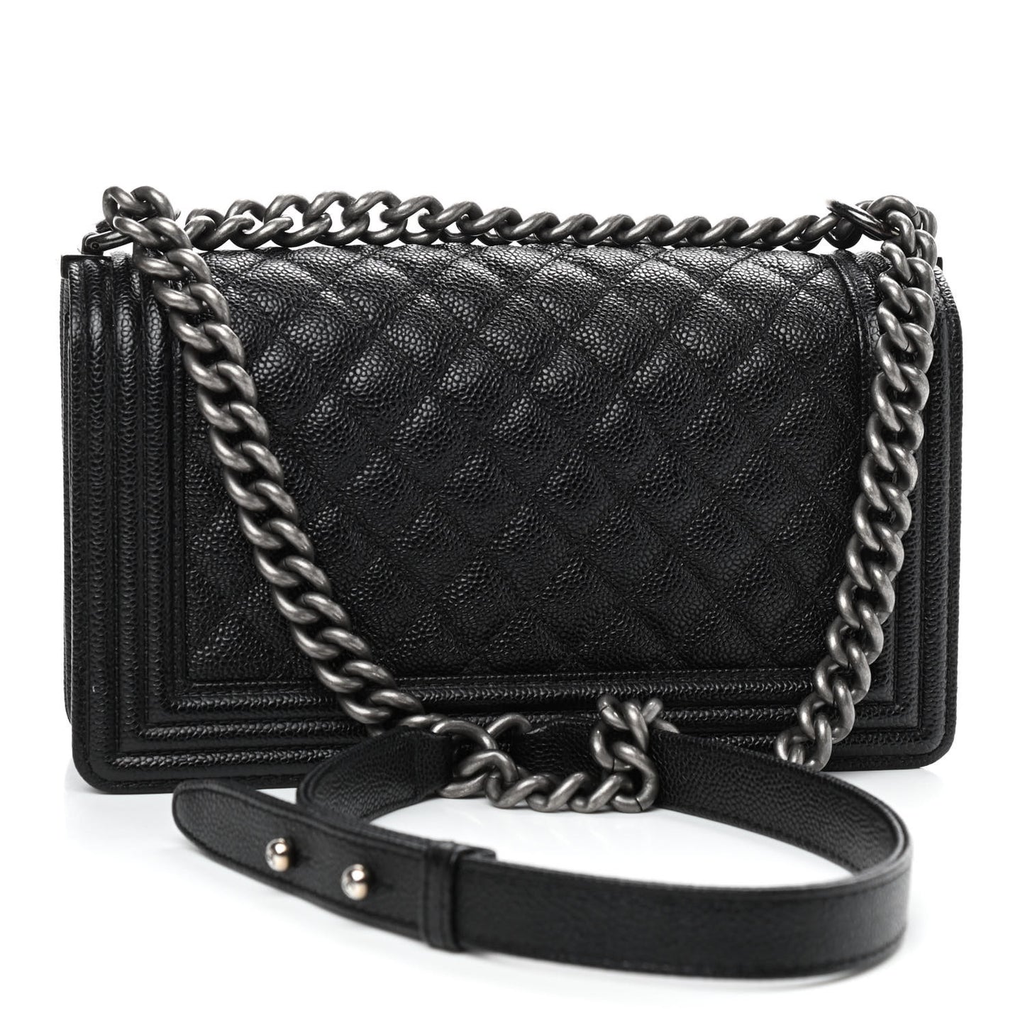Caviar Quilted Medium Boy Flap Black