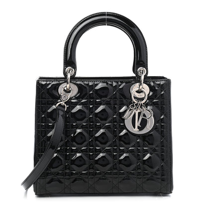 Christian Dior Patent Cannage Medium Lady Dior Black 1 of 9