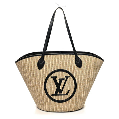 Louis Vuitton Raffia Saint Jacques Tote Black 3 of 10