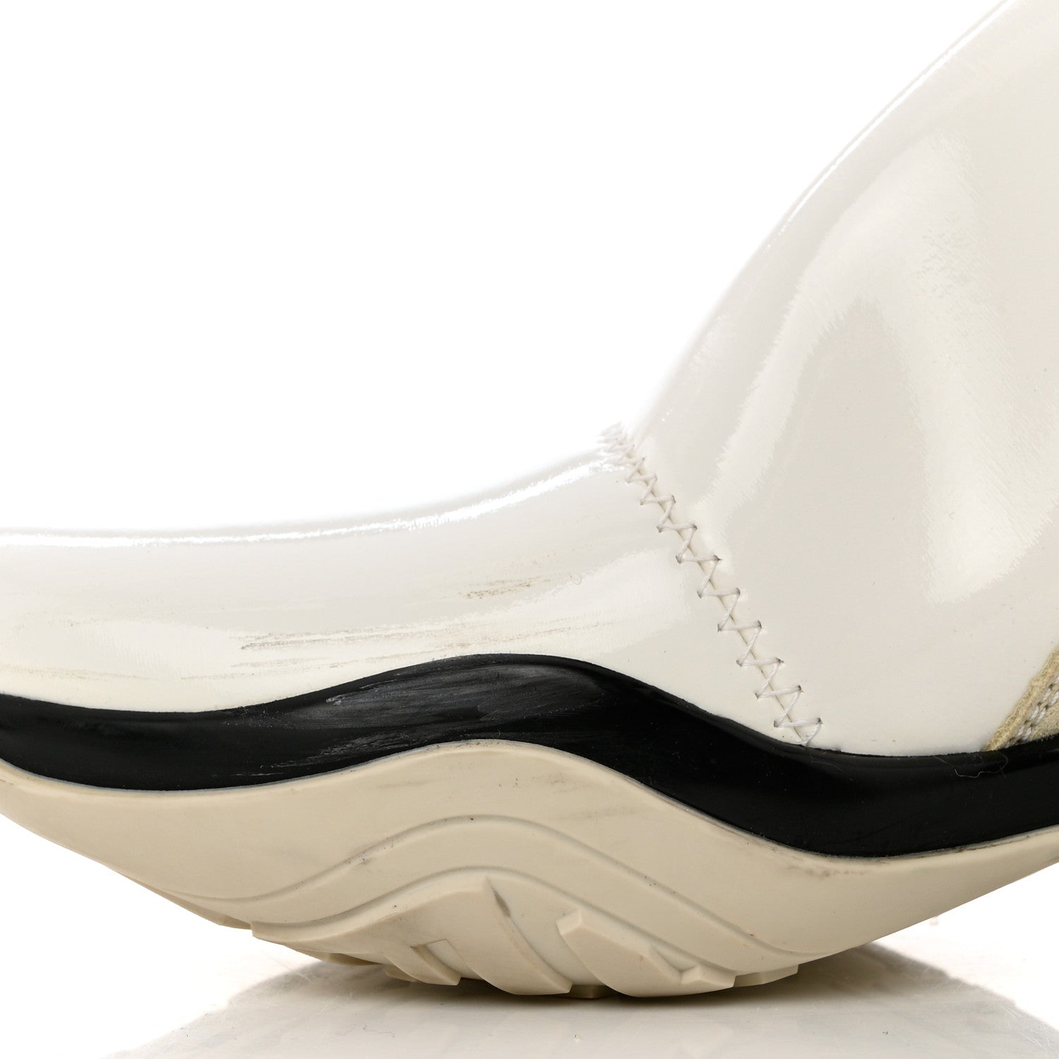 Fendi Vernice High-Tech Womens FFluid Zip Up Sneakers 36.5 White Black 10 of 12