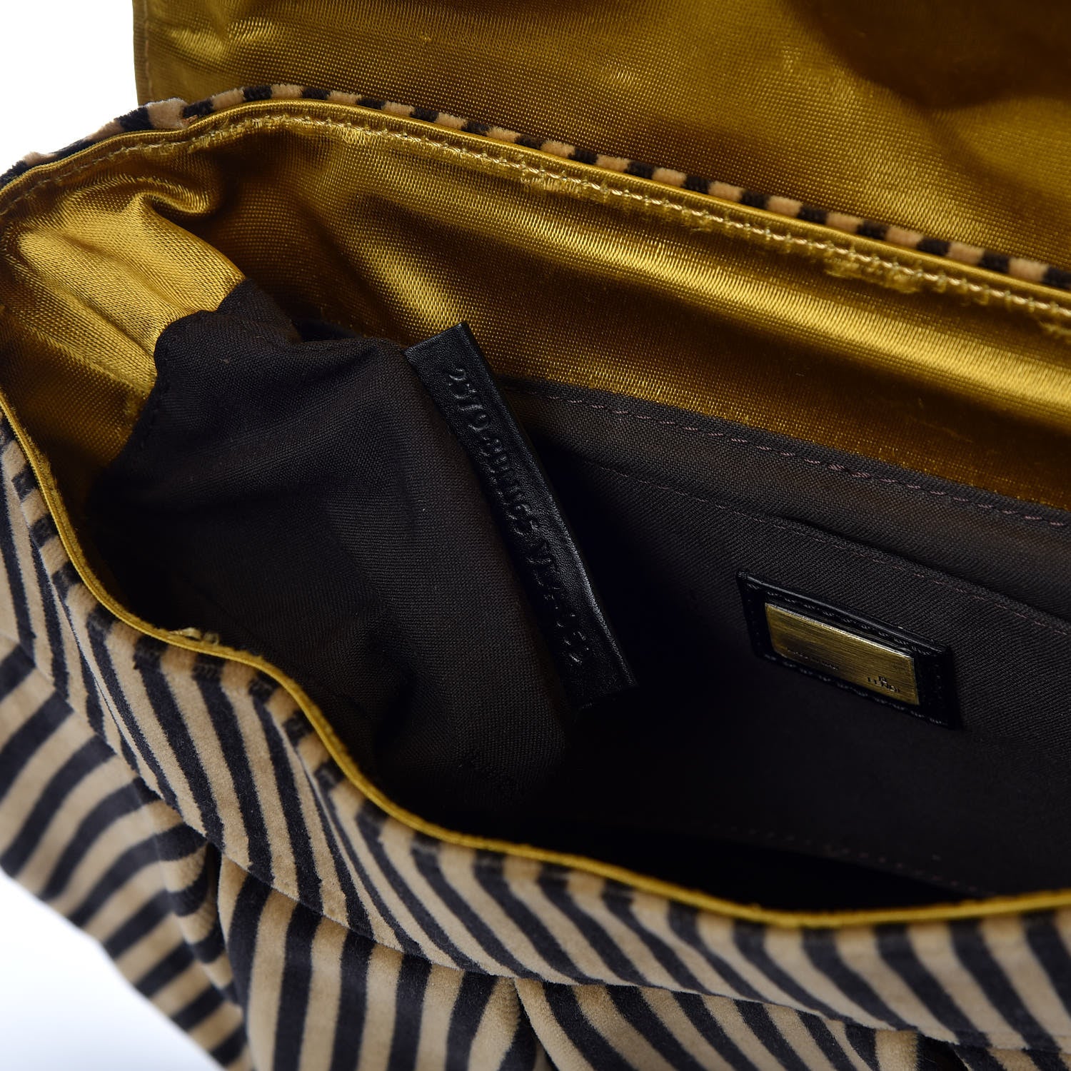 Fendi Velvet Calf Hair Pequin B Bag Tan Black 9 of 9