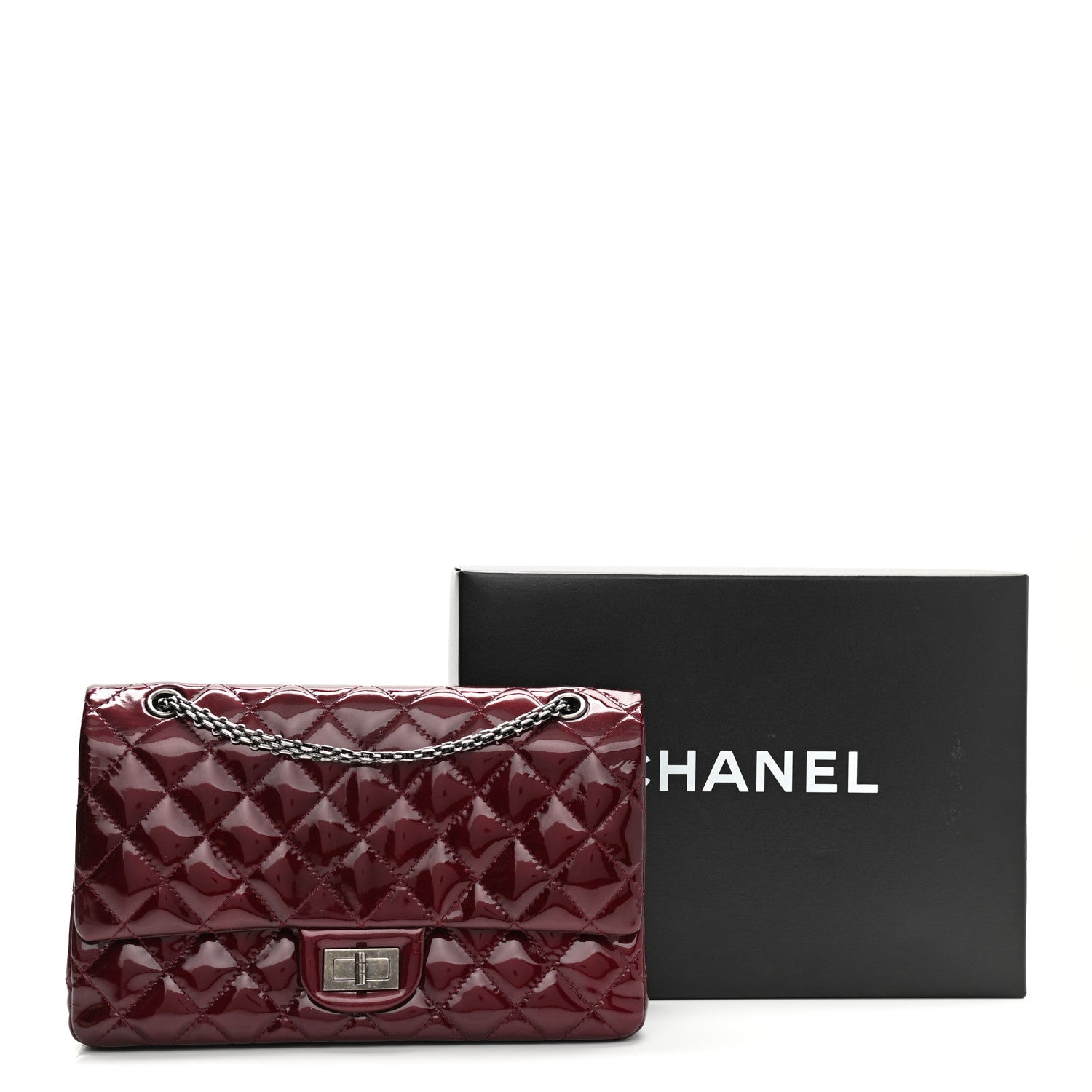 Chanel Patent Quilted 2.55 Reissue 227 Flap Light Burgundy 12 of 12