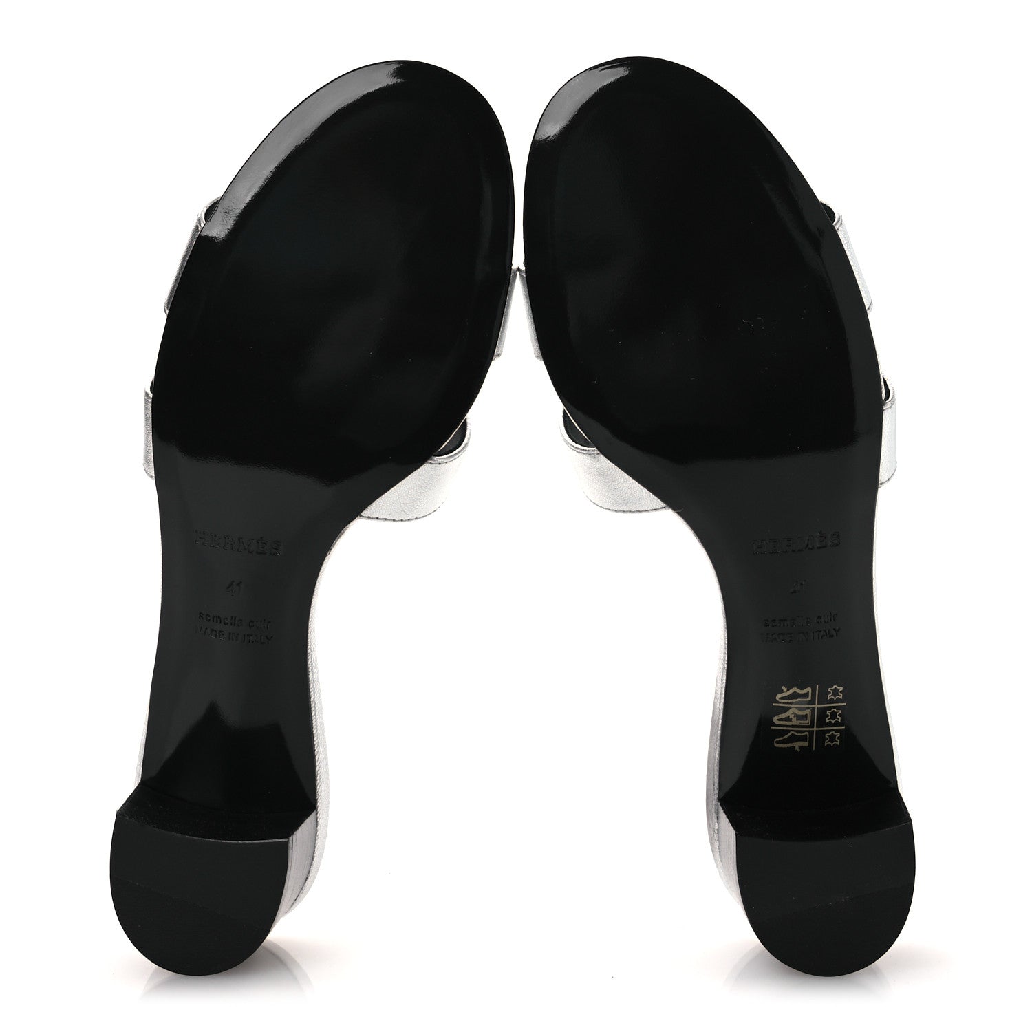 Hermes Metallic Nappa Oasis Sandals 41 Argent 7 of 11
