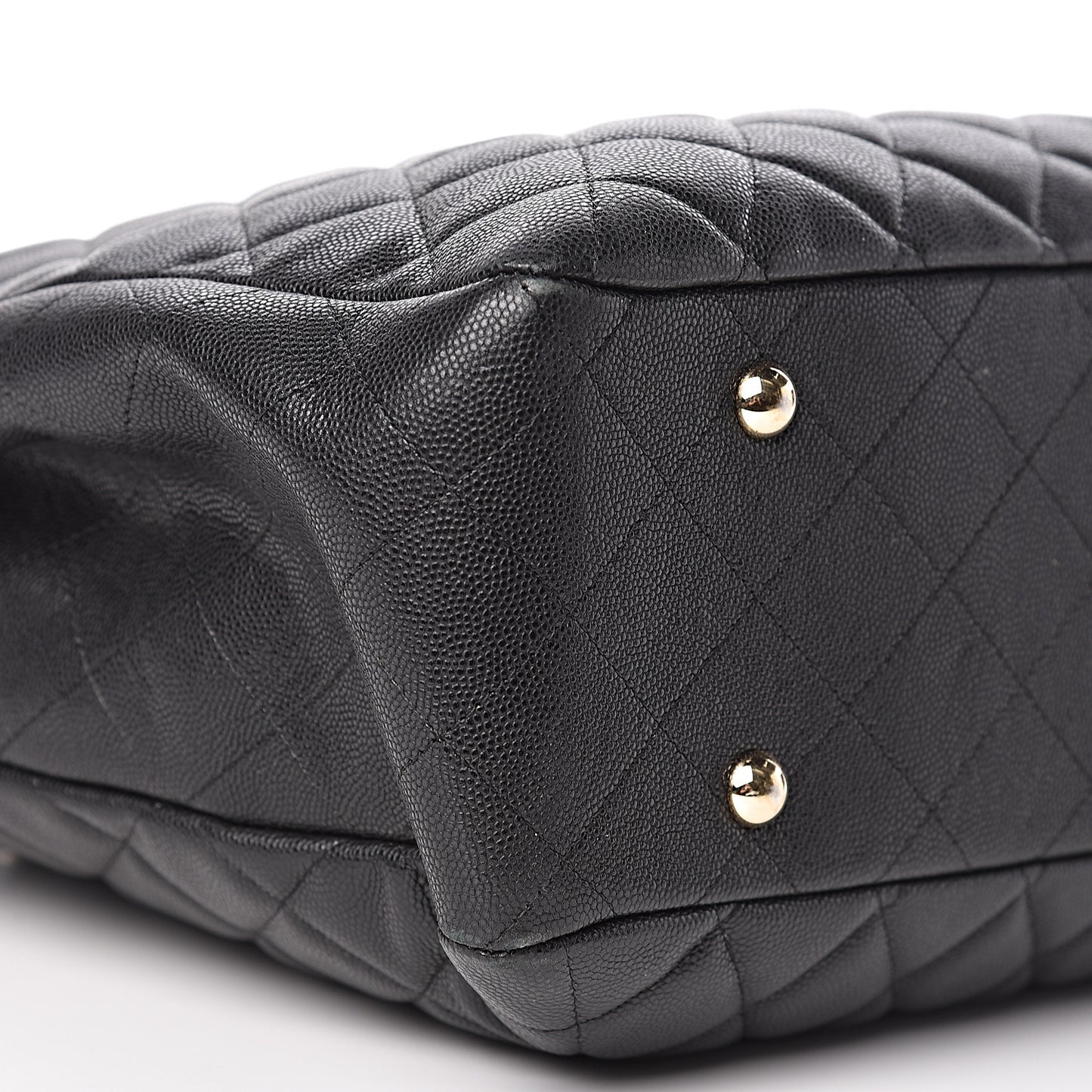 Caviar Quilted Large Shopping Tote Black