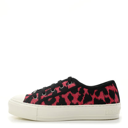 Christian Dior Cotton Mizza Embroidered Walk'N'Dior Low Top Sneakers 36.5 Red Multicolor 1 of 9