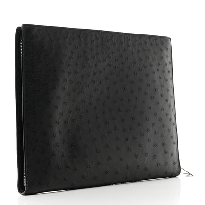 Bottega Veneta Ostrich Document Case Black 3 of 9