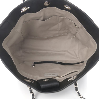 Chanel Glazed Calfskin Small Deauville Tote Black 5 of 11