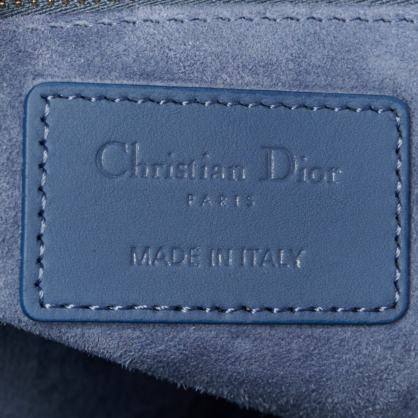 Ultra Matte Calfskin Cannage Large Lady Dior Blue