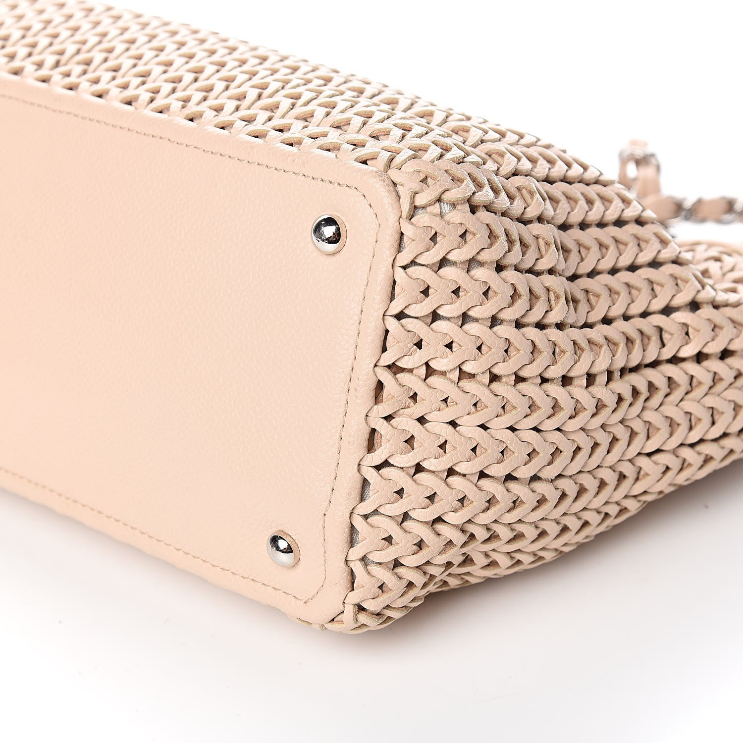 Chanel Calfskin Small Braided CC Tote Beige 9 of 10