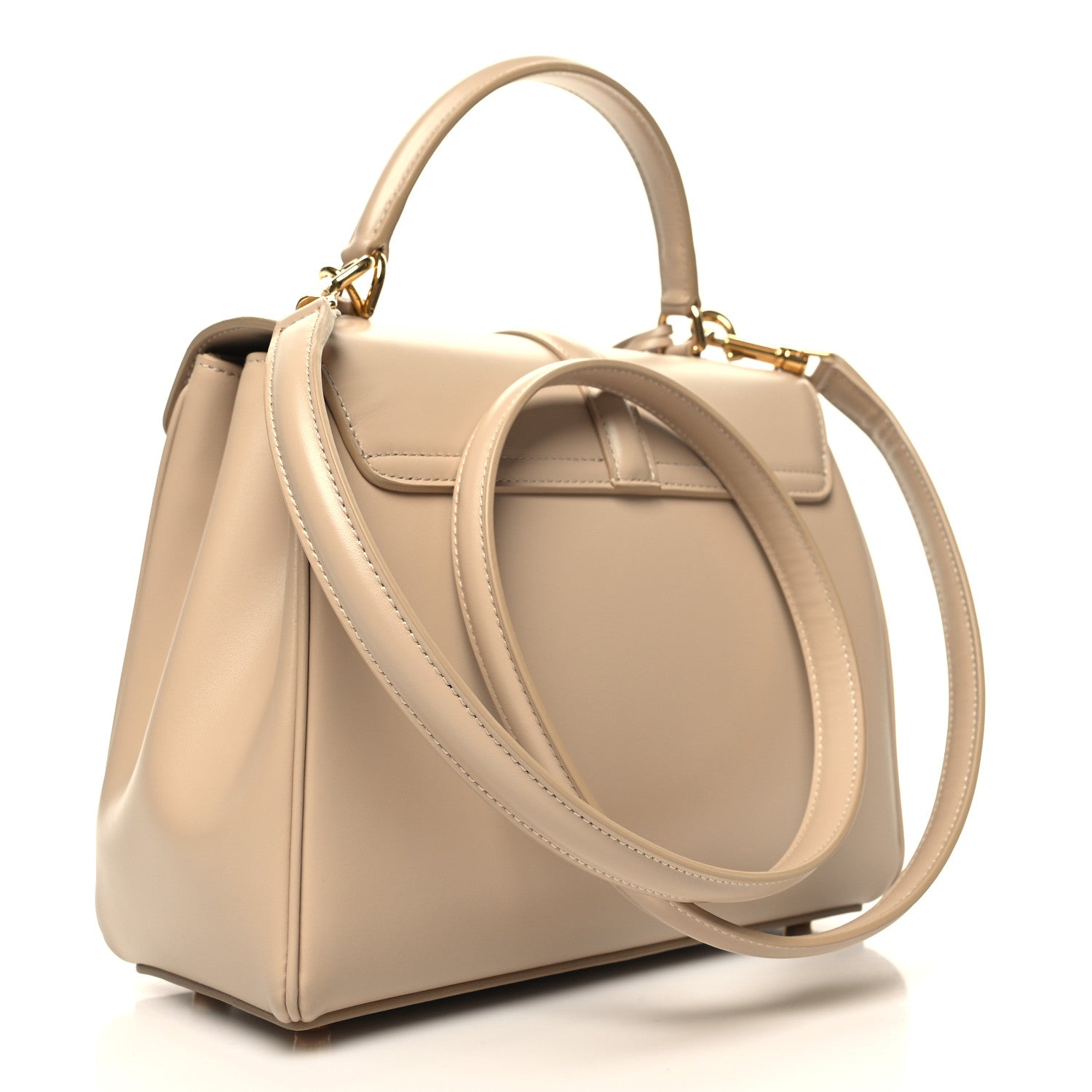 Celine Satinated Calfskin Small 16 Top Handle Bag Beige 3 of 11