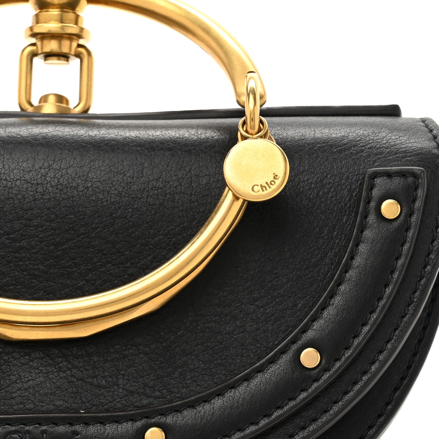 Calfskin Small Nile Bracelet Minaudiere Bag Black