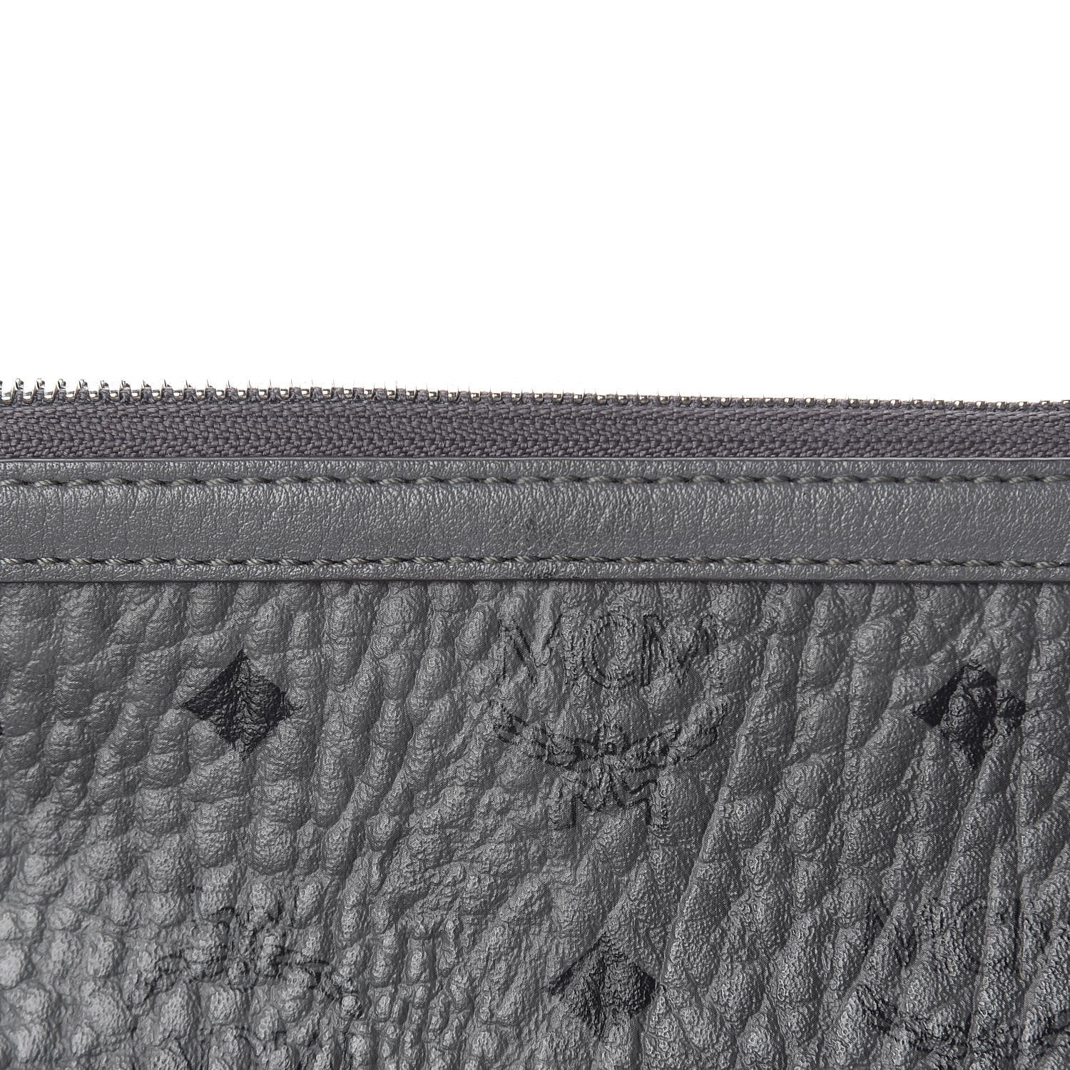 MCM Visetos Liz Shopper Tote Pouch Phantom Grey 9 of 14