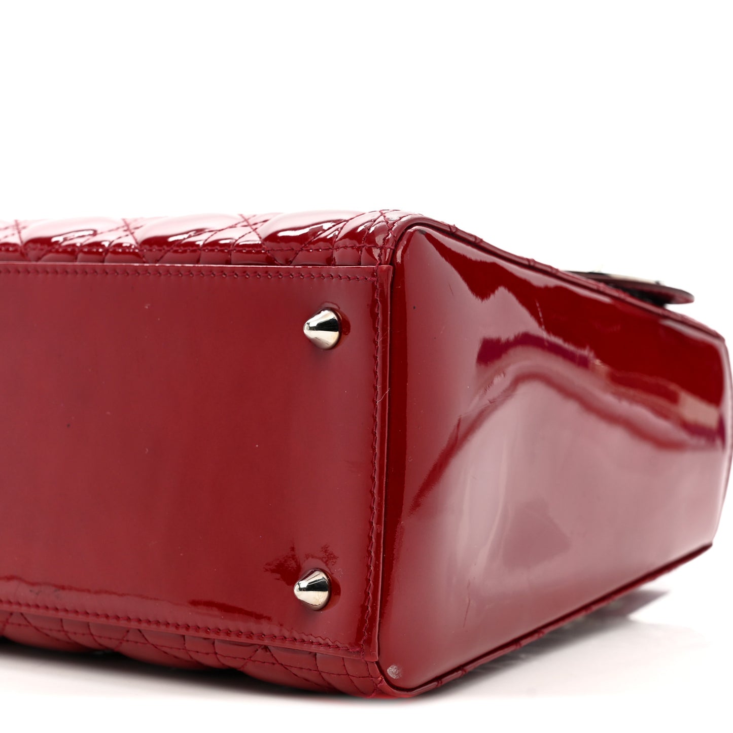 Patent Cannage Medium Lady Dior Red