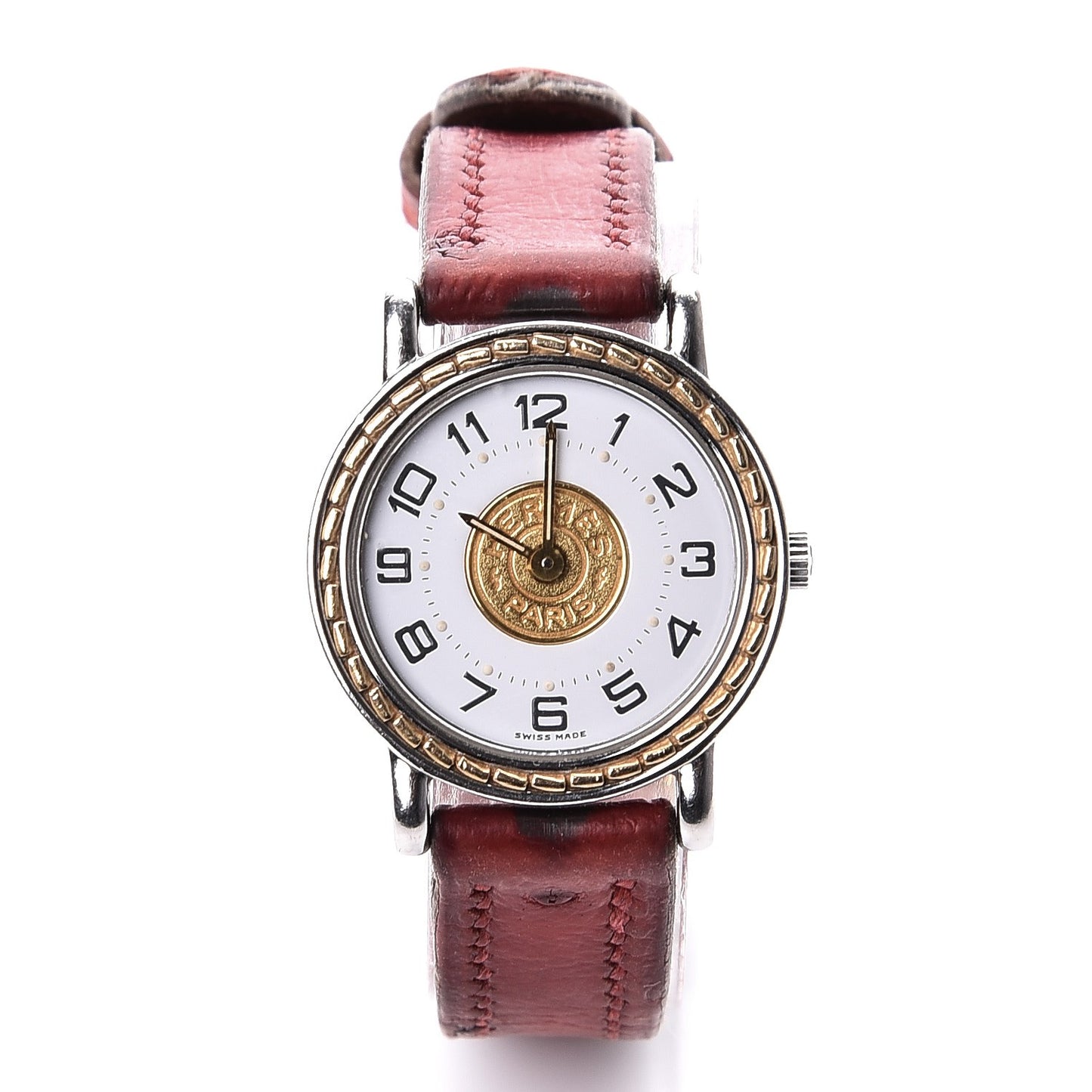 Stainless Steel Ostrich 23mm Sellier Quartz Watch Rouge