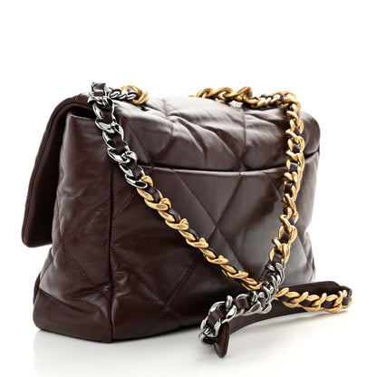 Chanel Goatskin Quilted Large Chanel 19 Flap Brown 3 of 11