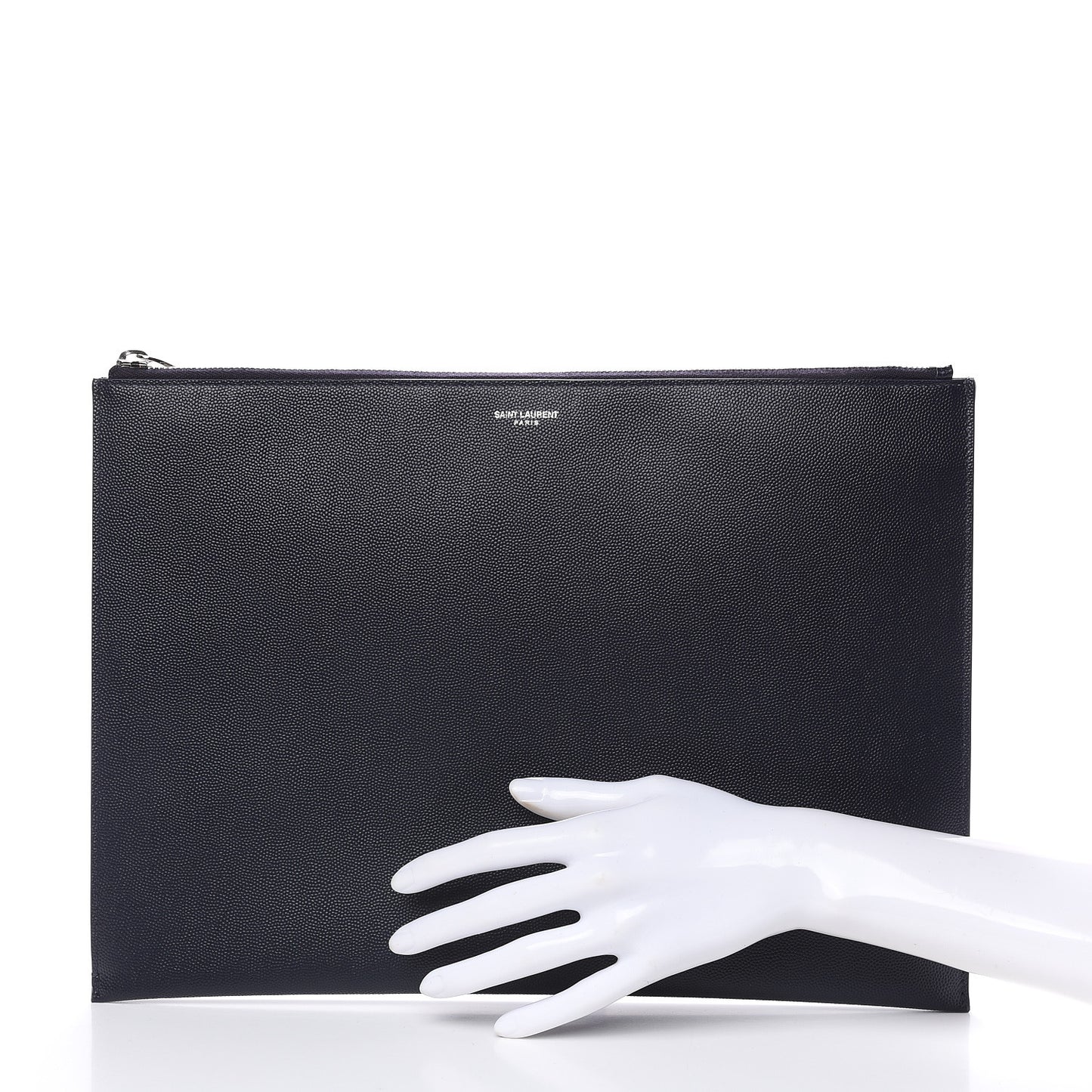 Matte Grain De Poudre Zipped Document Holder Deep Marine