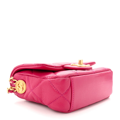 Chanel Caviar Quilted Mini Twist Your Buttons Flap Fuchsia 4 of 11