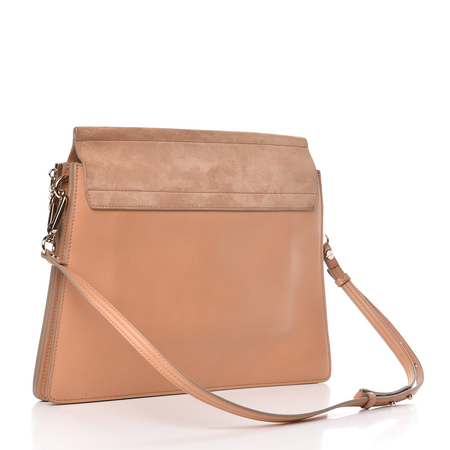 Calfskin Suede Medium Faye Shoulder Bag Blushy Pink