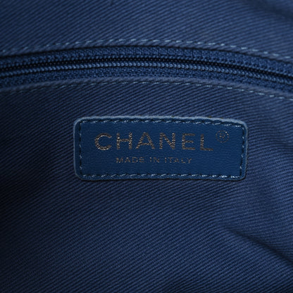 Chanel Calfskin Perforated Up In The Air North South Tote Blue 7 of 9