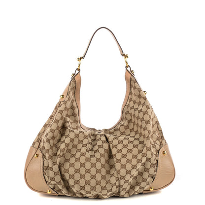 Gucci Monogram Large Jockey Hobo Beige 1 of 7