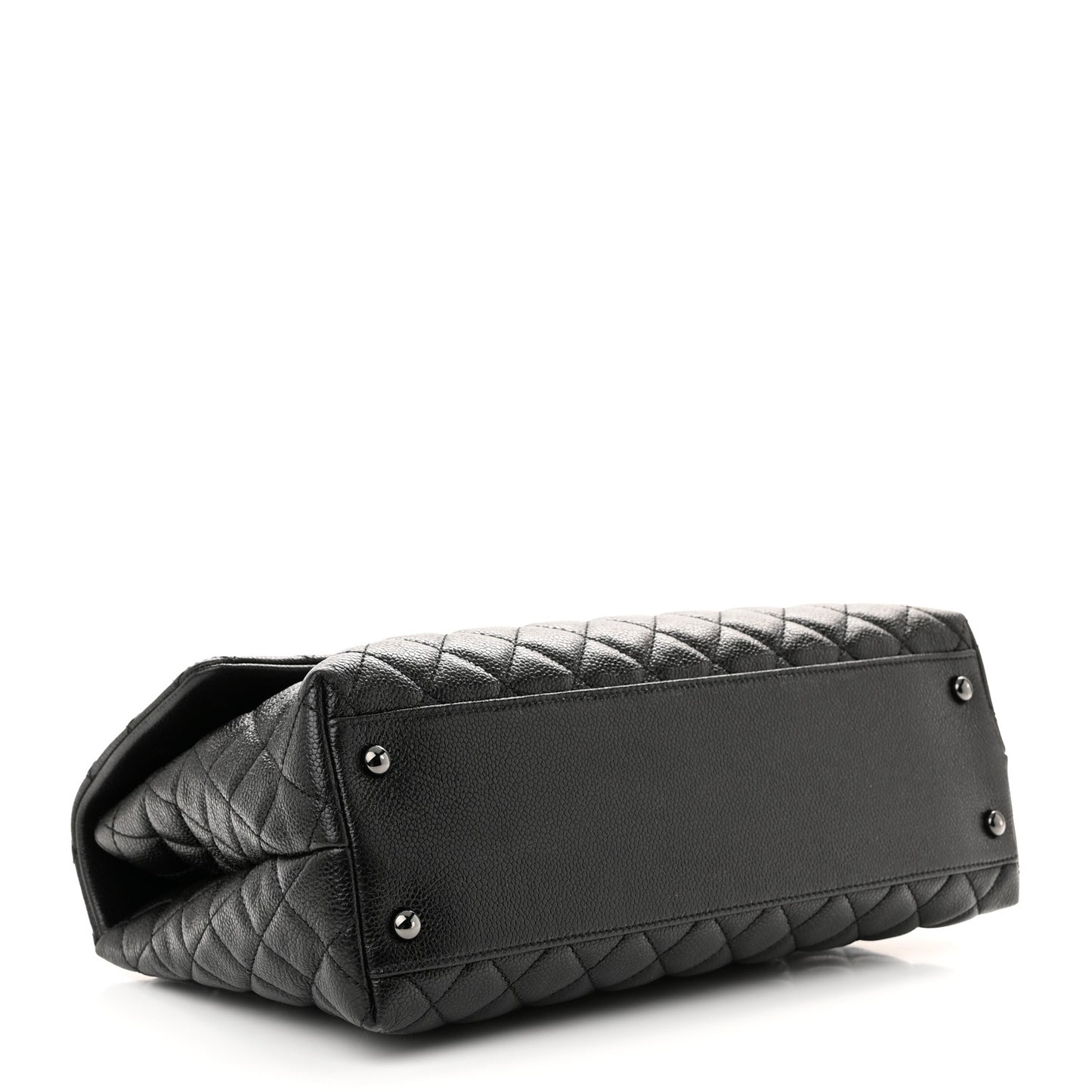 Shiny Caviar Quilted Medium Coco Handle Flap So Black