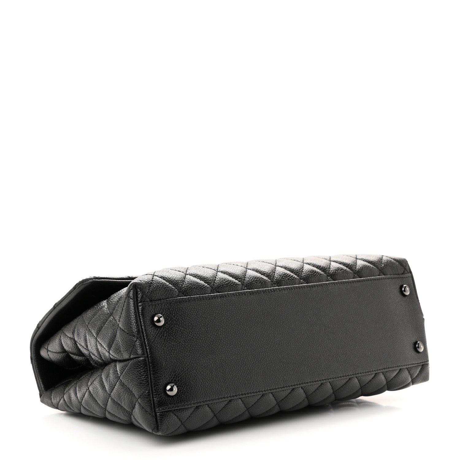 Chanel Shiny Caviar Quilted Medium Coco Handle Flap So Black 4 of 10