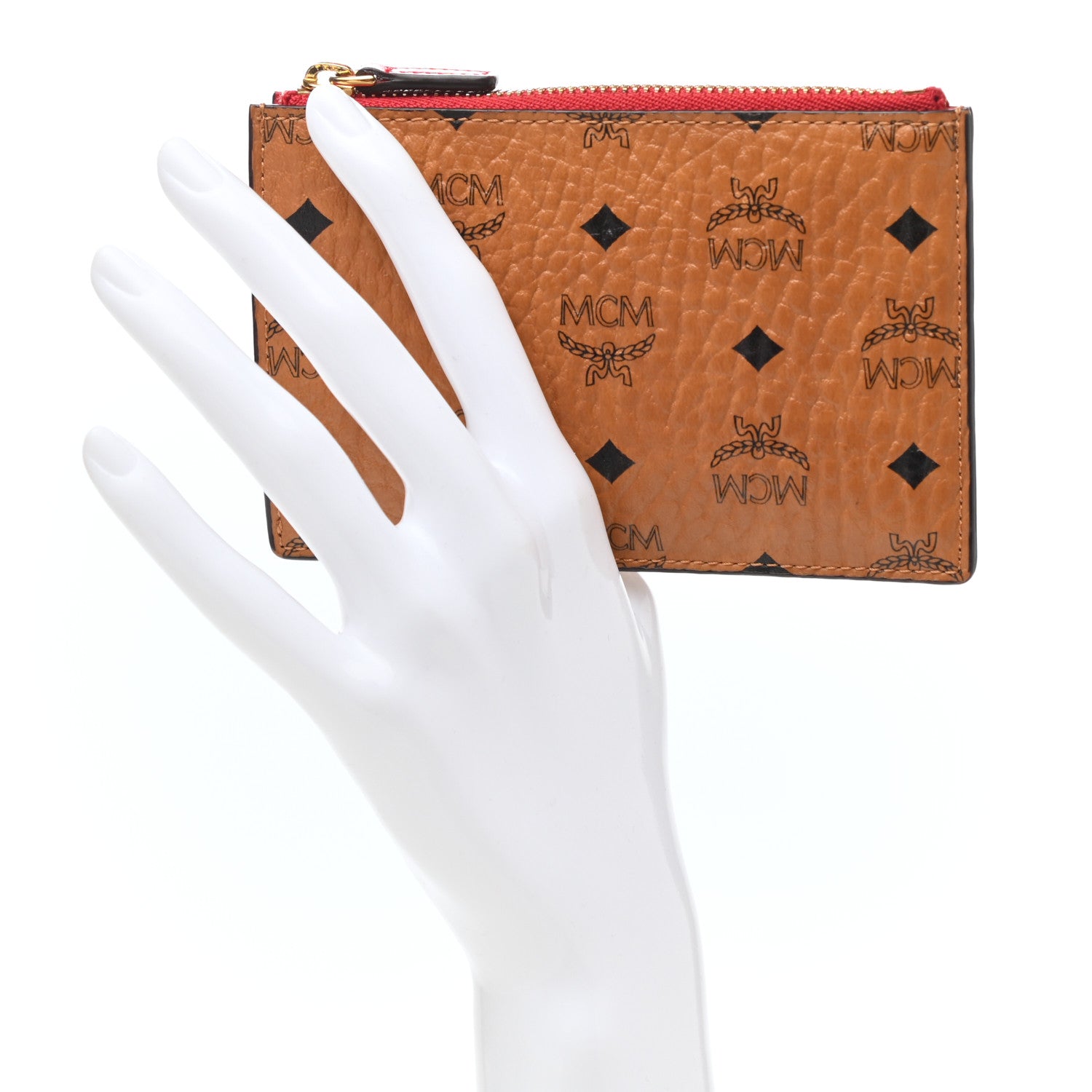 MCM Visetos Key Pouch Cognac Red 2 of 7
