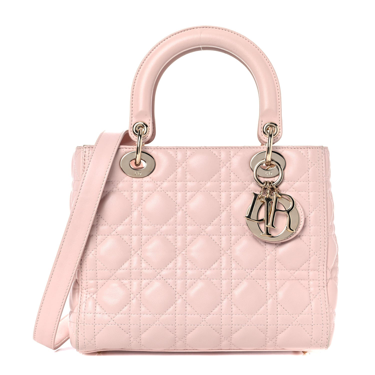Christian Dior Lambskin Cannage Medium Lady Dior Light Pink 1 of 15