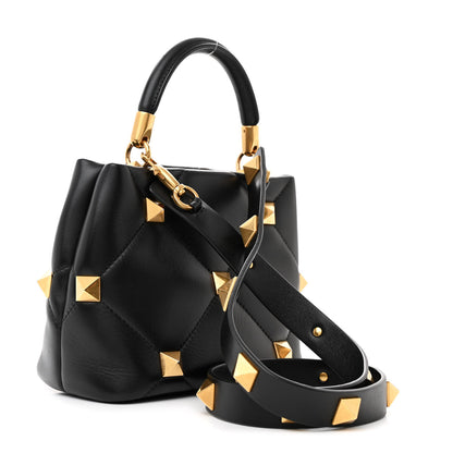 Valentino Garavani Nappa Small Roman Stud The Handle Bag Black 3 of 11