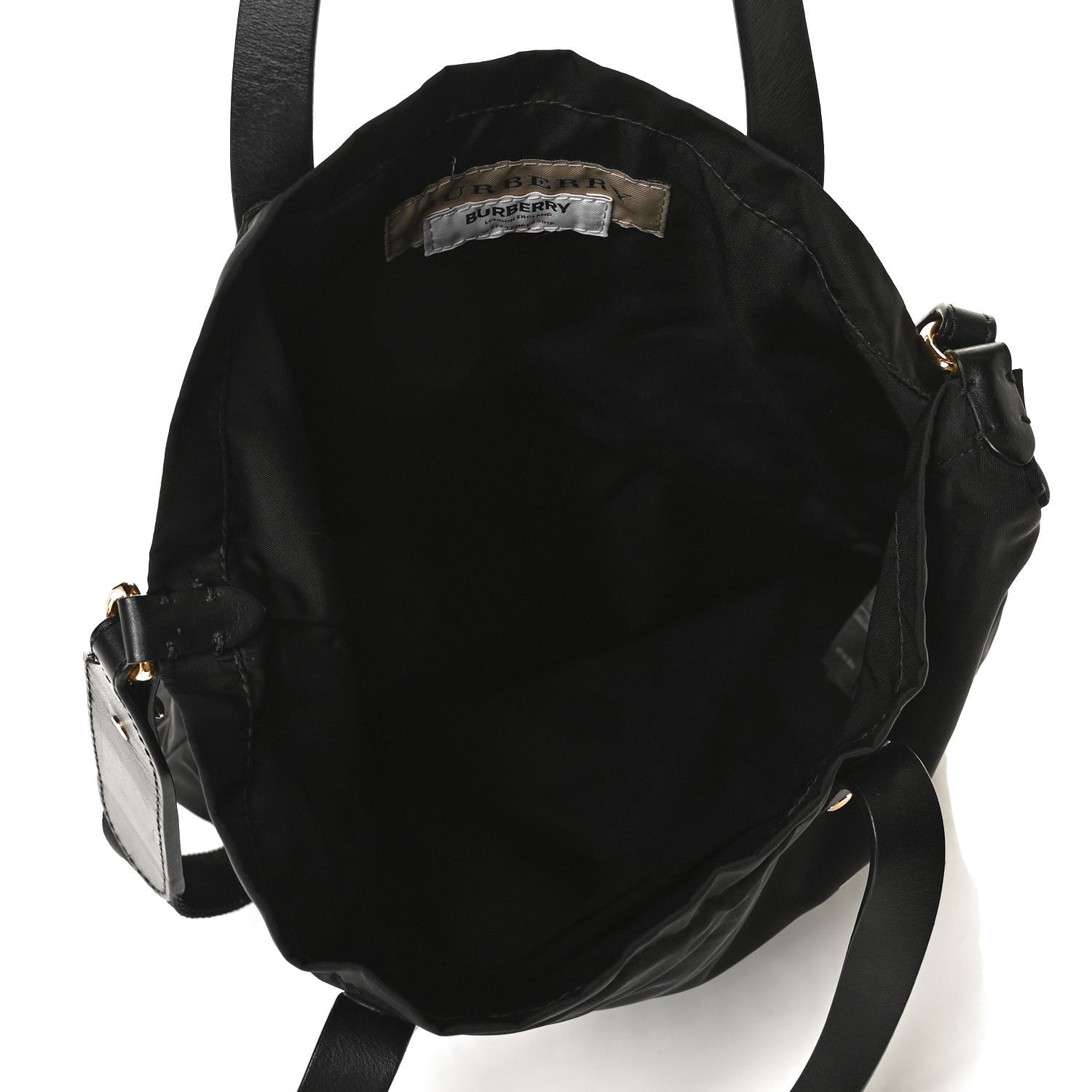 Burberry Nylon London England Print Logo Flat Tote Black 5 of 13
