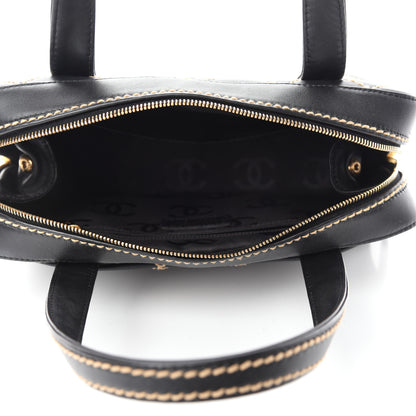 Chanel Calfskin Contrast Stitch Surpique Bowler Black 6 of 11
