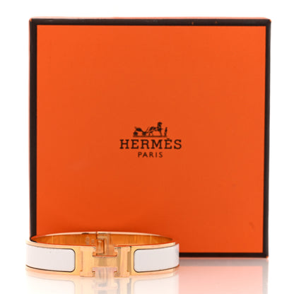 Hermes Enamel Narrow Clic Clac H Bracelet PM White 5 of 5