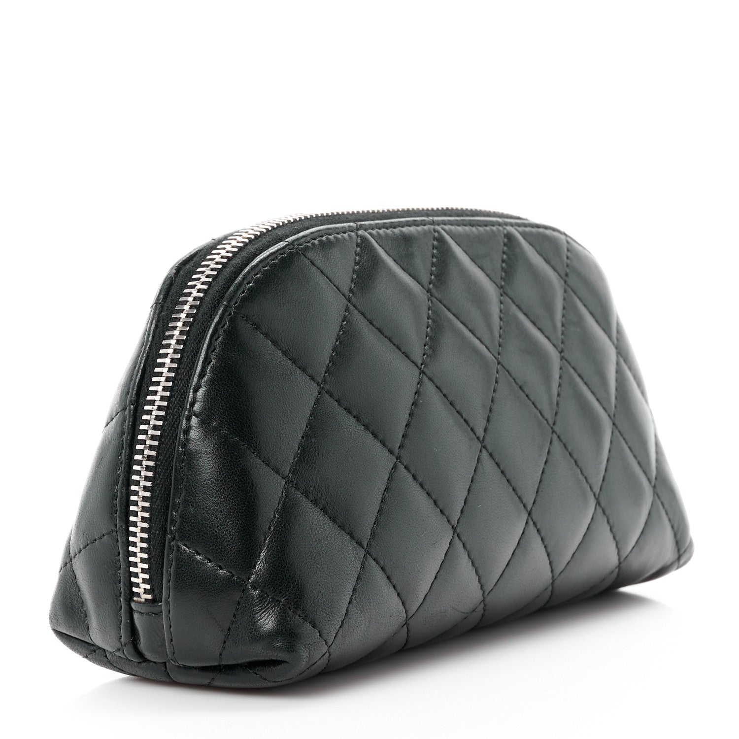 Chanel Lambskin Quilted Cosmetic Cas Black 3 of 10