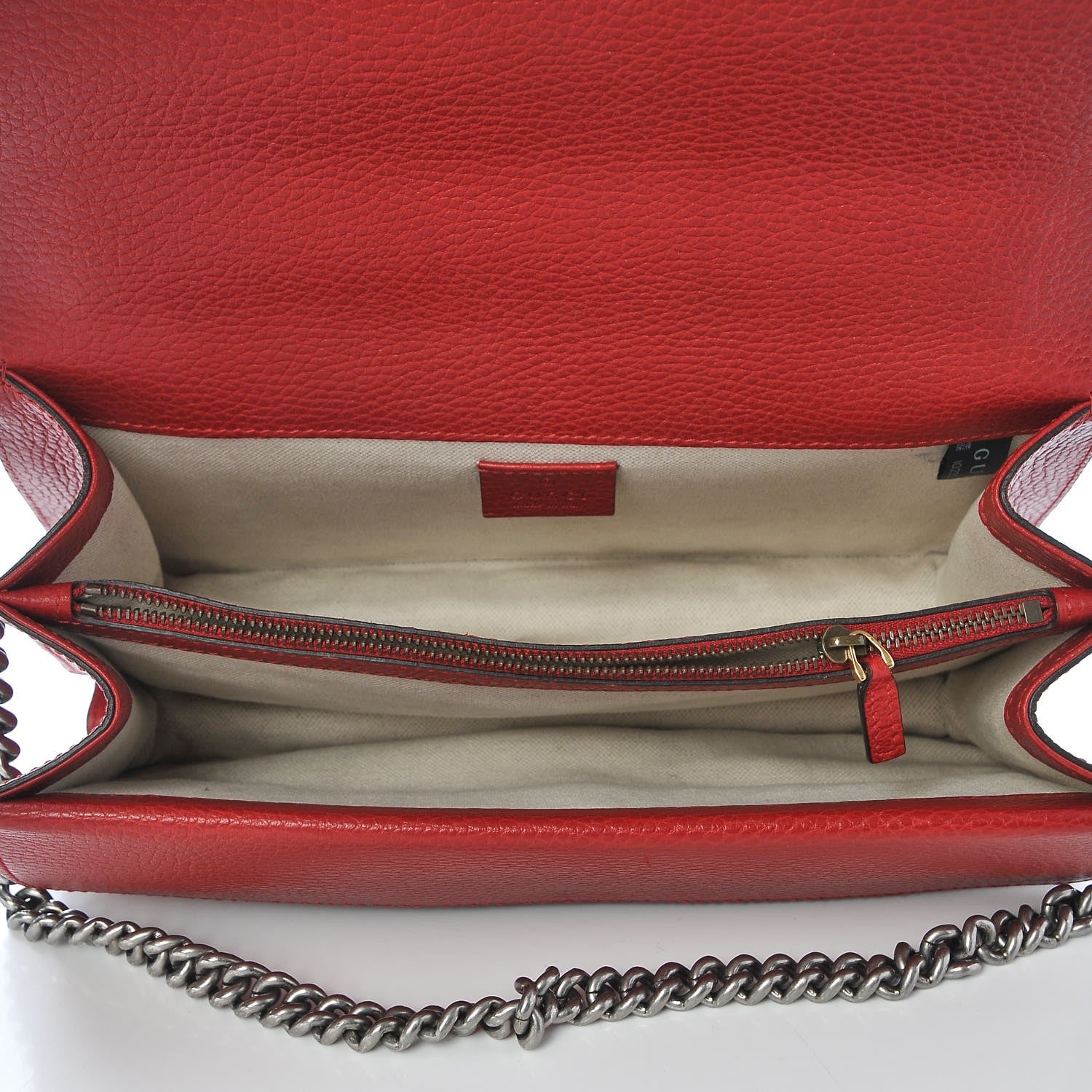 Gucci Dollar Calfskin Swarovski Crystal Small Dionysus Shoulder Bag Hibiscus Red 5 of 9