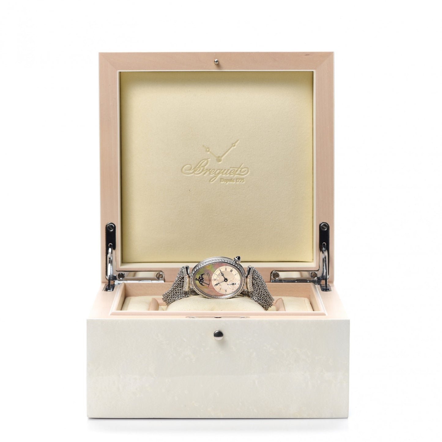 18K White Gold Diamond Mother of Pearl 29mm Reine de Naples Automatic Watch