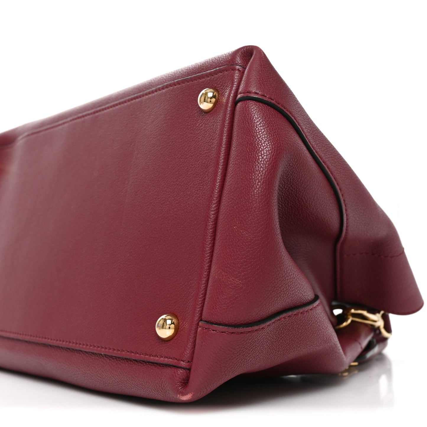 Grainy Calfskin Medium Milton Satchel Burgundy Red